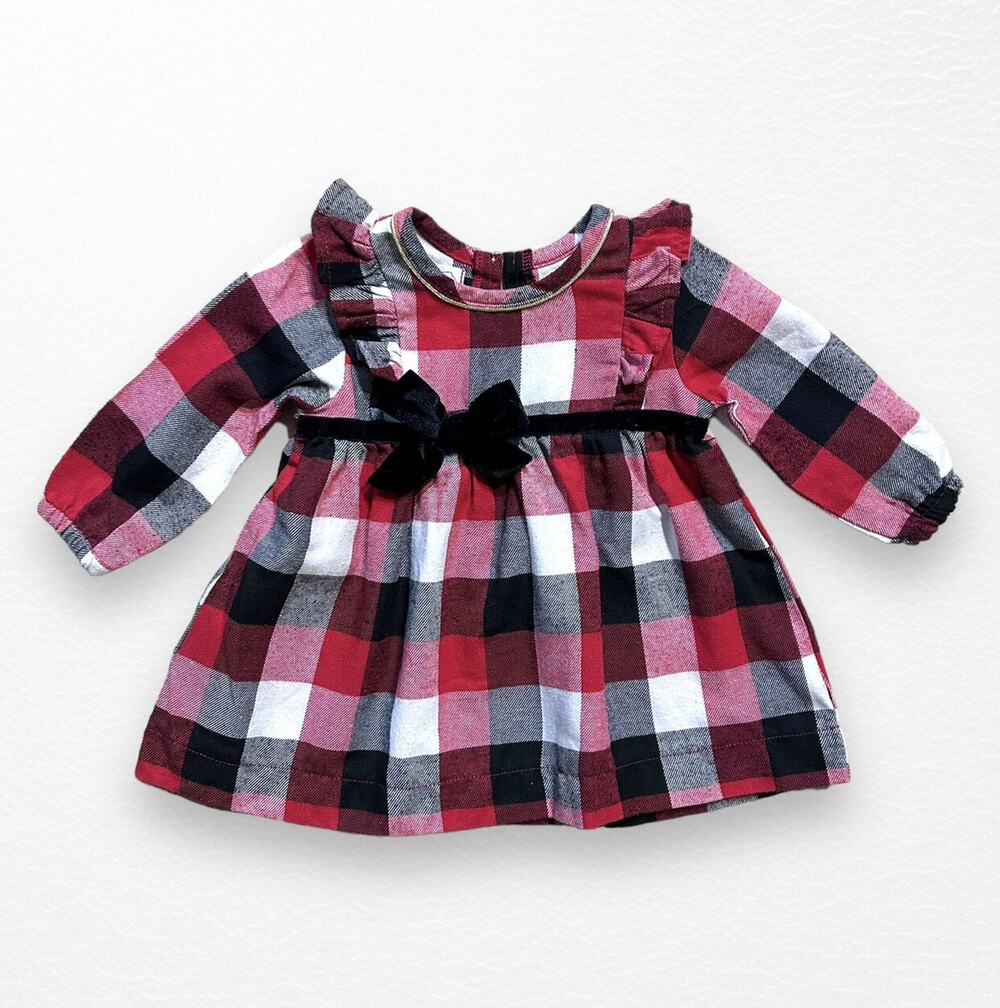 Mud Pie Plaid Flannel Dress, 3-6 Months